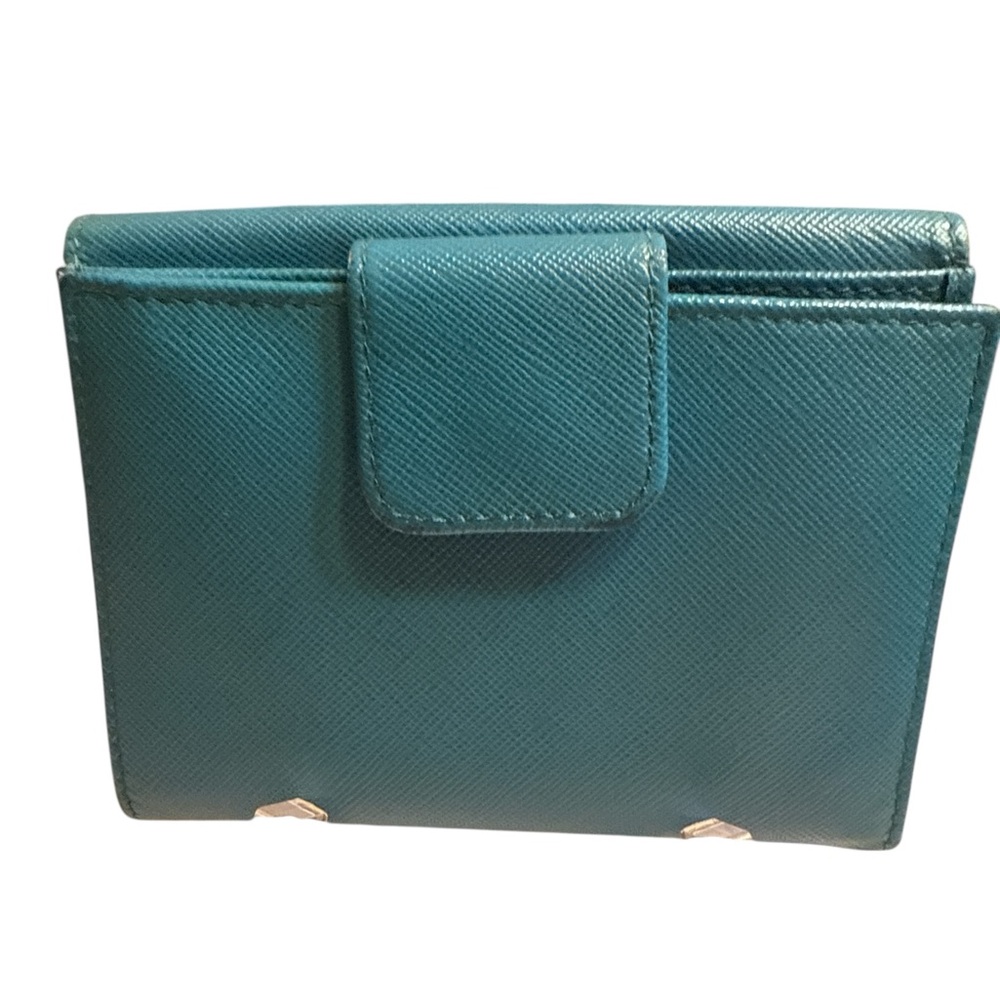 PRADA EUC Turquoise Wallet with Gold Accents - Picture 2 of 7